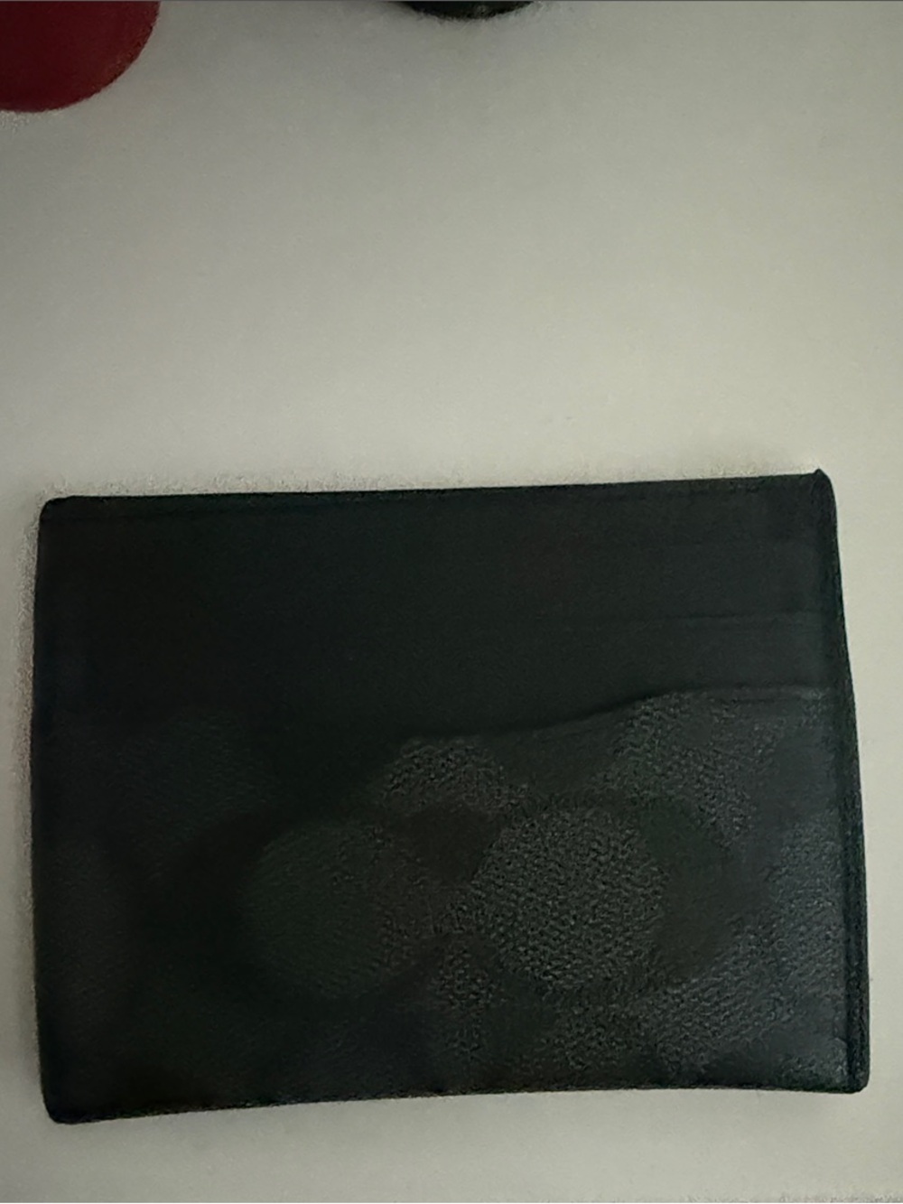 Coach Black Leather Card Sleeve Wallet